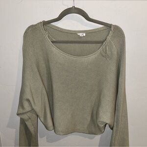 Garage Textured Knit Sweater in Olive